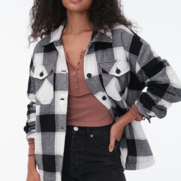 Aeropostale Jackets & Coats Plaid Flannel Buttoned Shirt Jacket